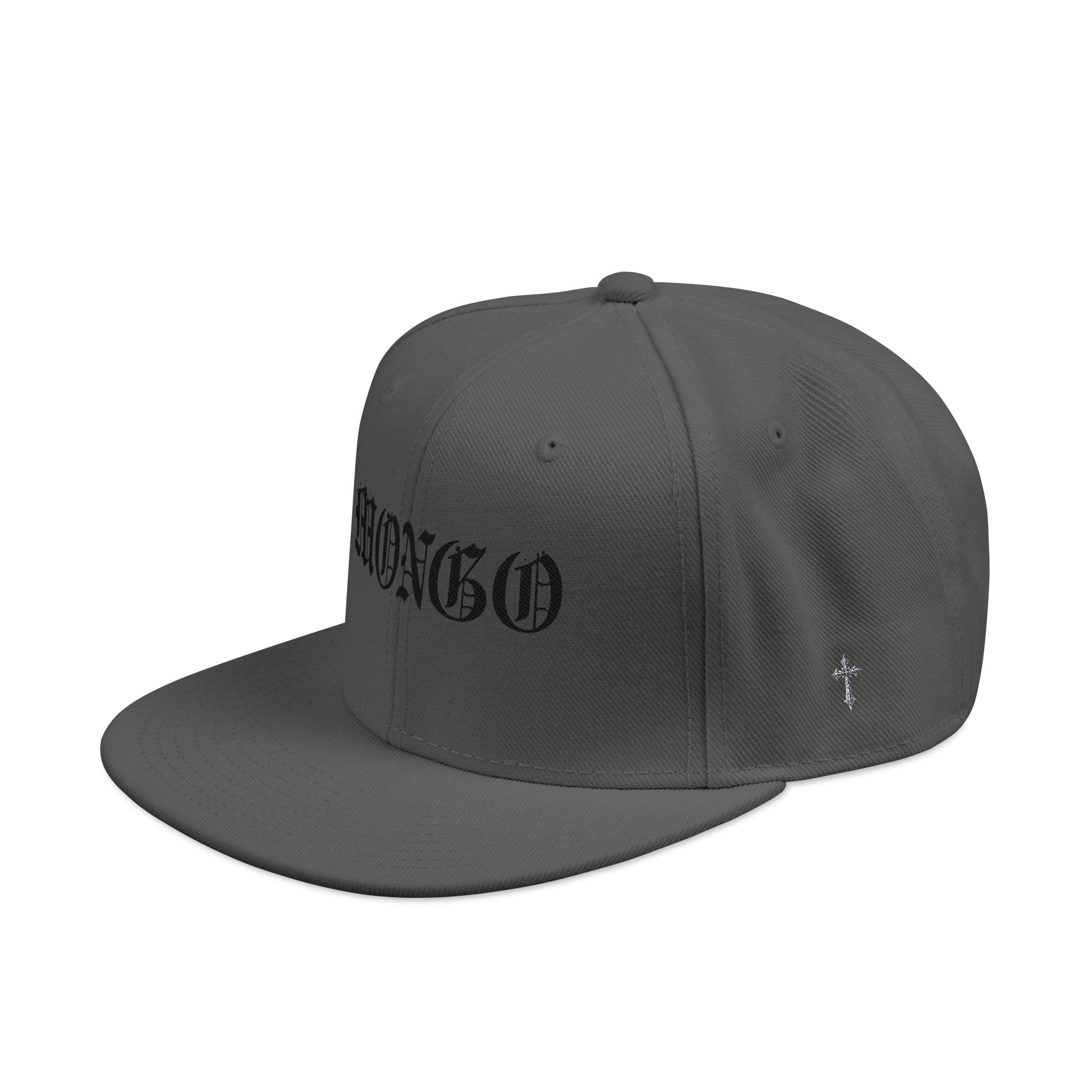 Embroidered Gothic Snapback Hat – Black & Gray Streetwear Cap