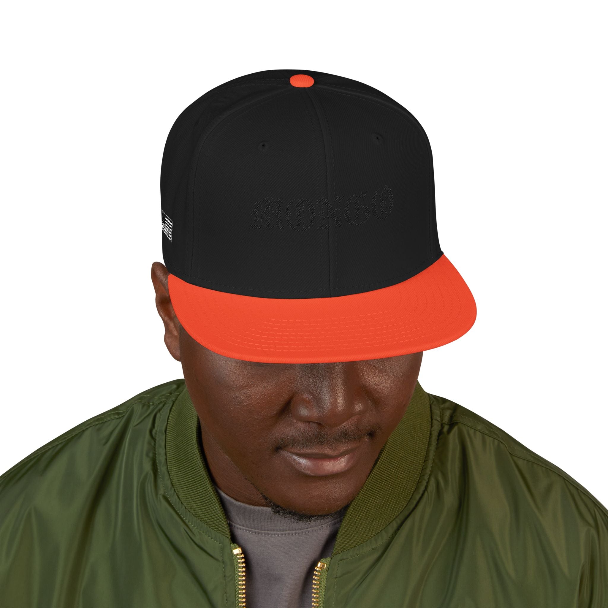 Embroidered Gothic Snapback Hat – Black & Gray Streetwear Cap