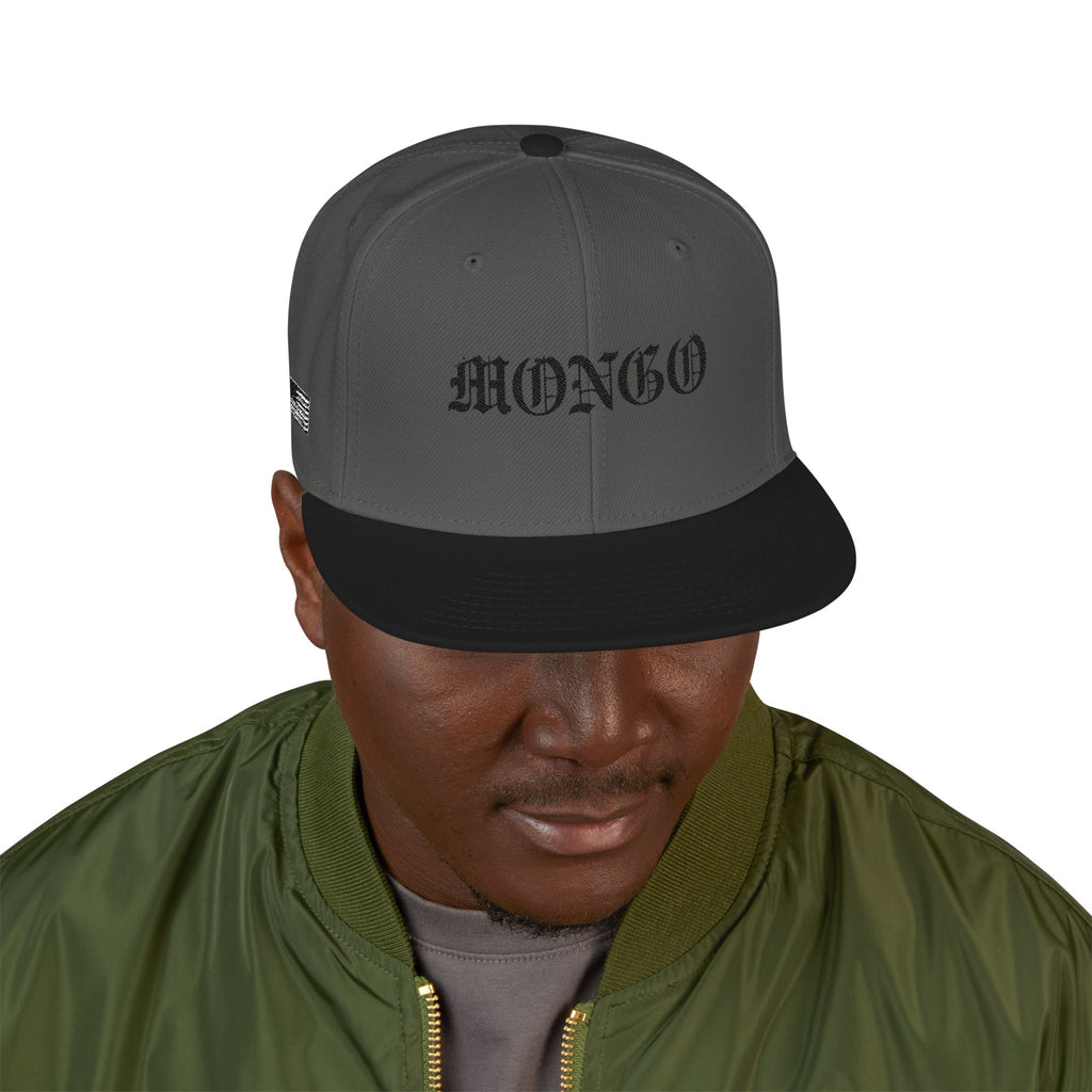 Embroidered Gothic Snapback Hat – Black & Gray Streetwear Cap