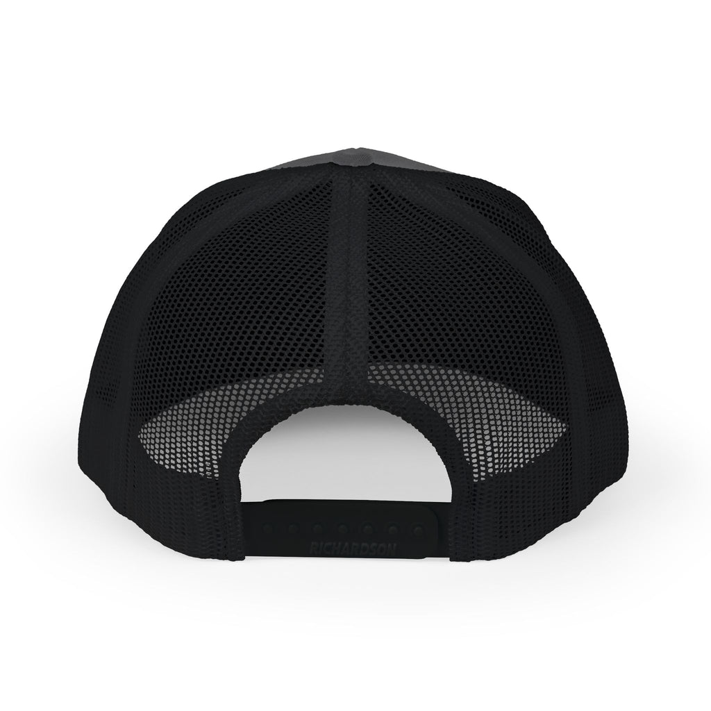 Mongo Embroidered Trucker Cap — Gothic Script Snapback Hat