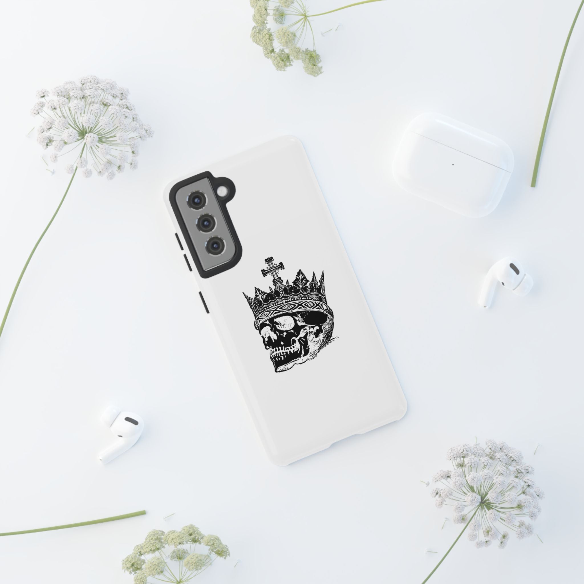 Skull King Phone Case – Gothic Crowned Skull Tough Case