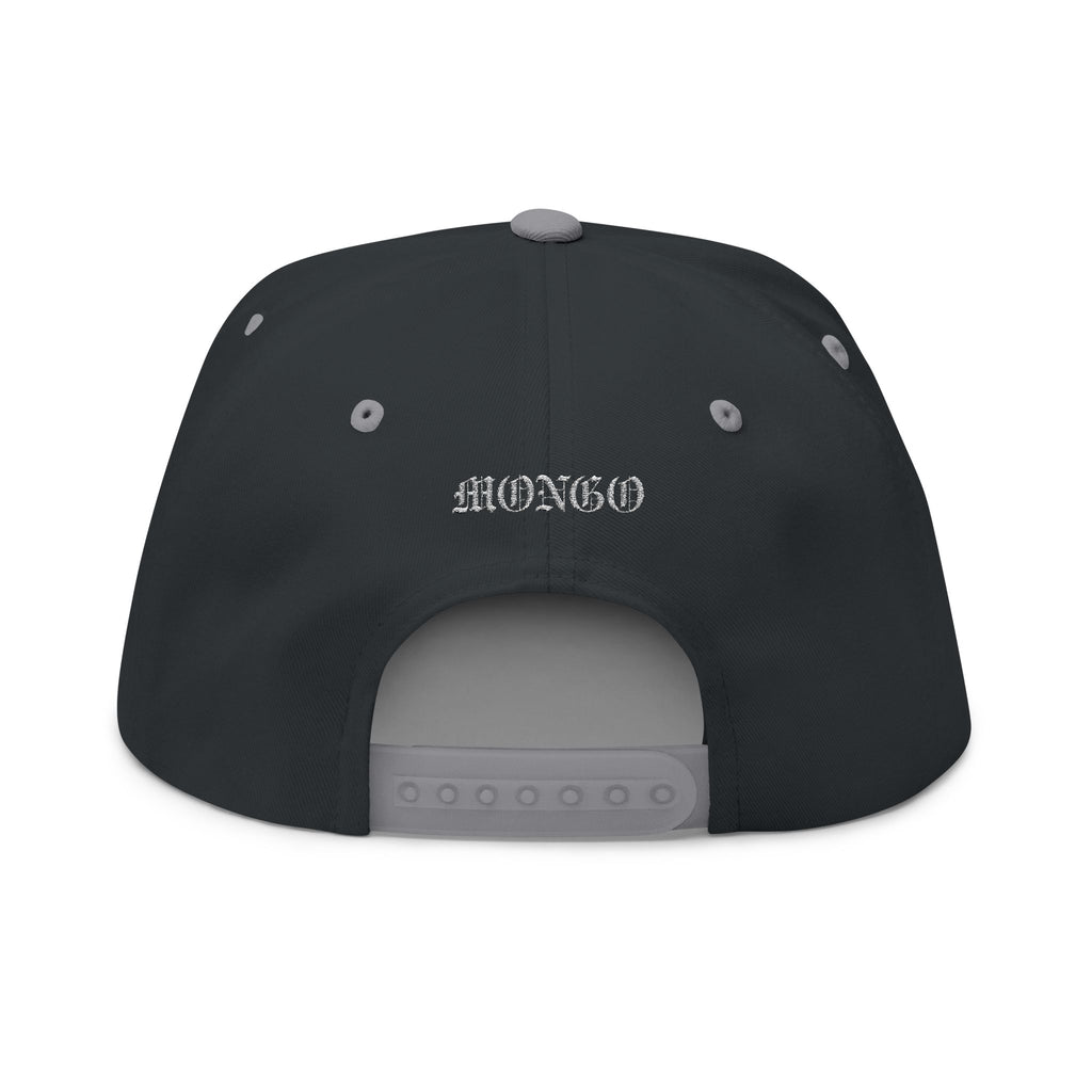 Embroidered Crown Skull Snapback Hat — Gothic Streetwear Cap with 'MONGO' Back Text