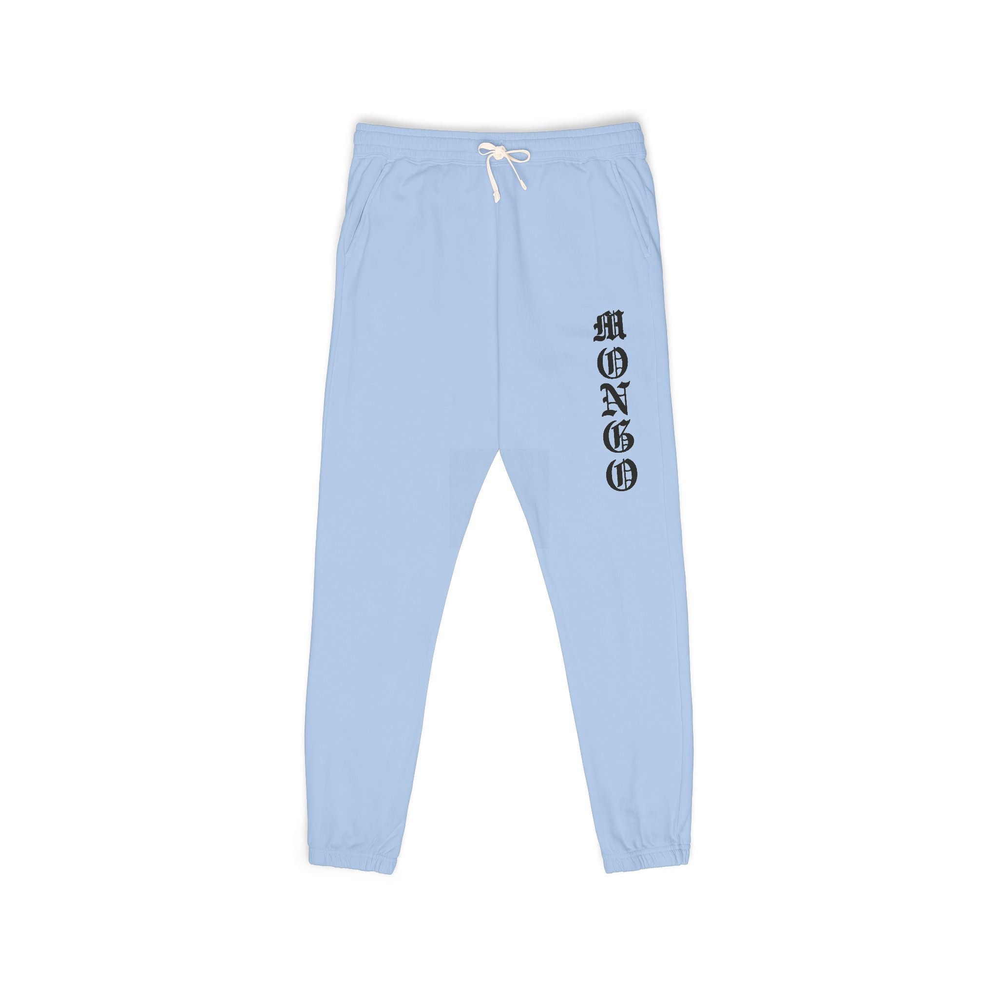 MONGO Gothic Script Sweatpants — Garment-Dyed Fleece Joggers