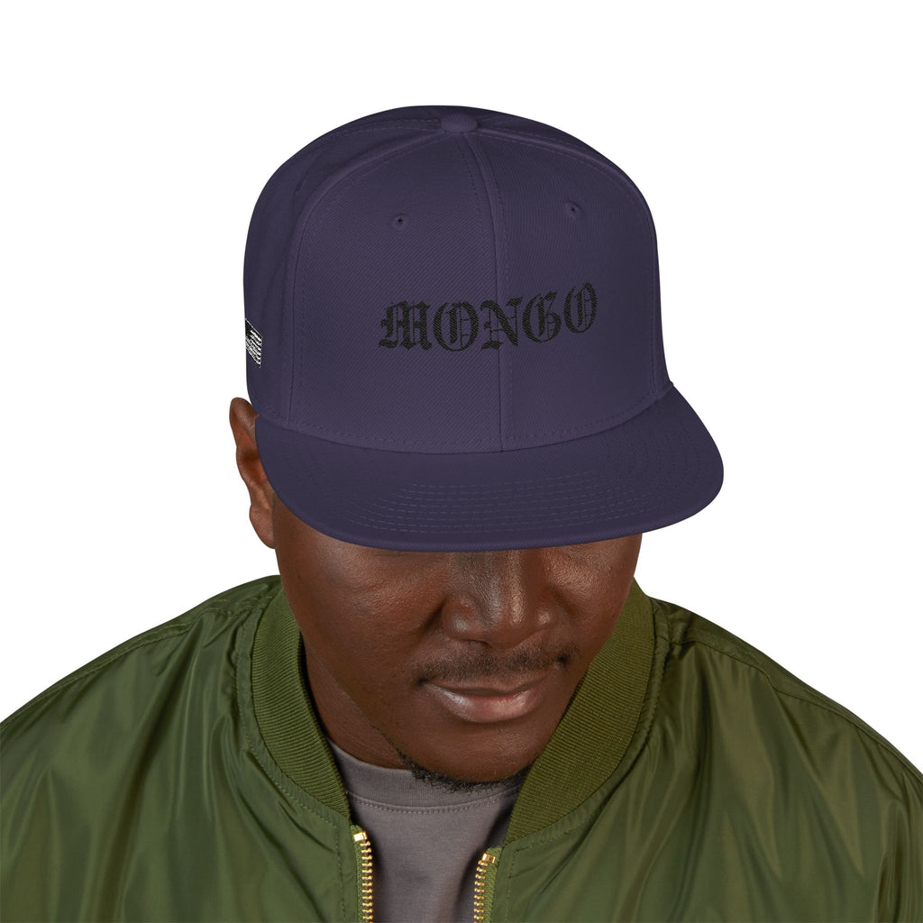 Embroidered Gothic Snapback Hat – Black & Gray Streetwear Cap