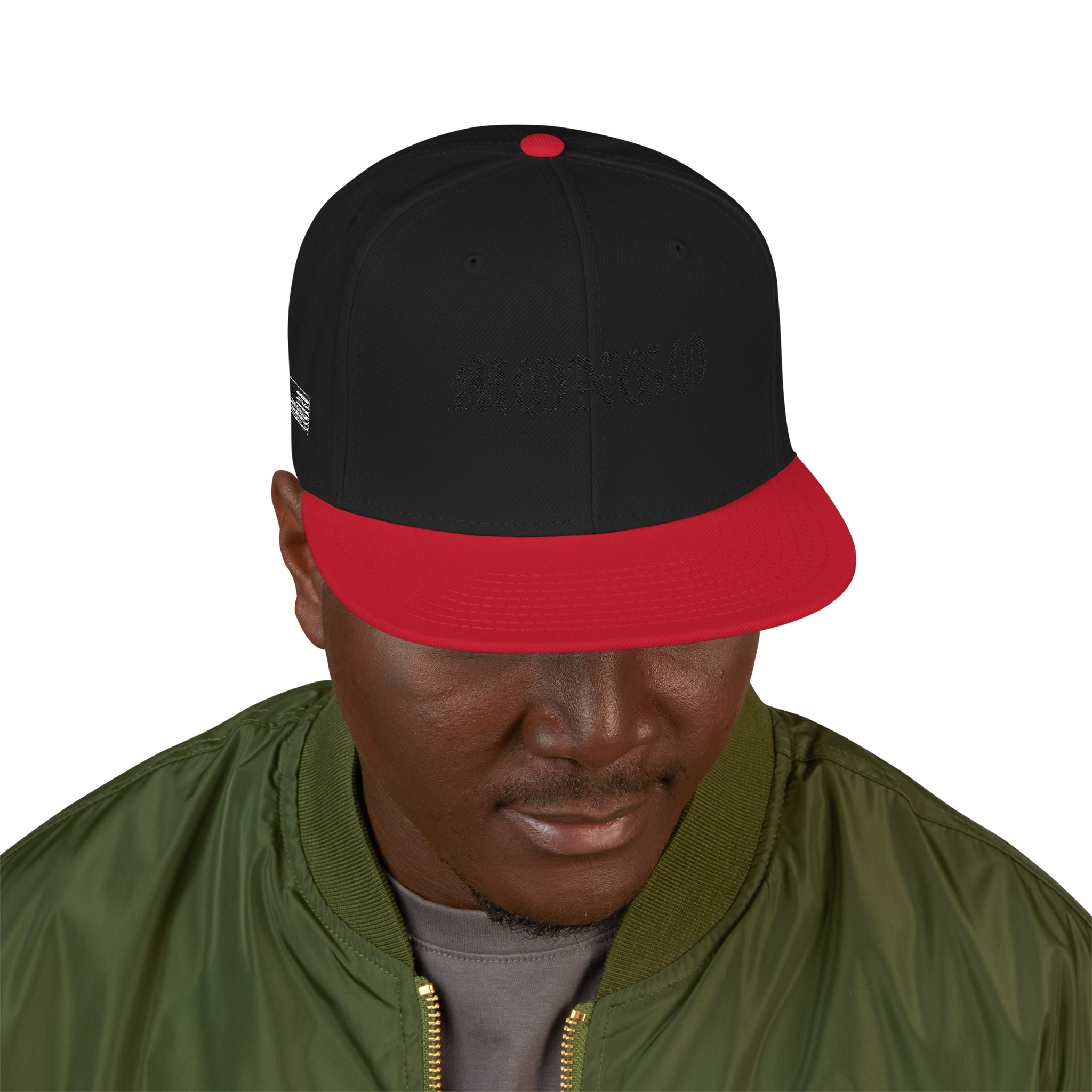 Embroidered Gothic Snapback Hat – Black & Gray Streetwear Cap