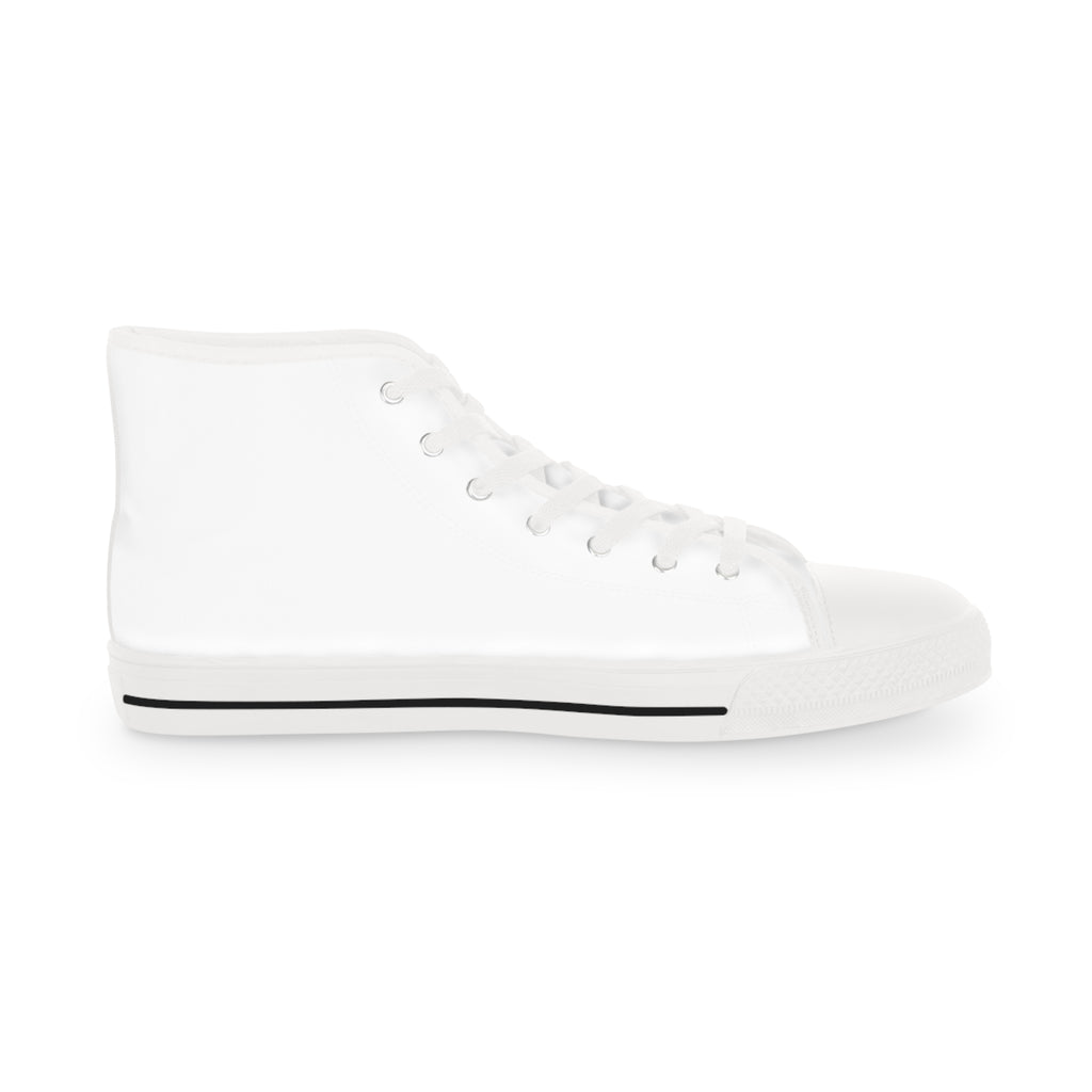 High Top Sneakers — Minimal White Casual Men’s Canvas Shoes