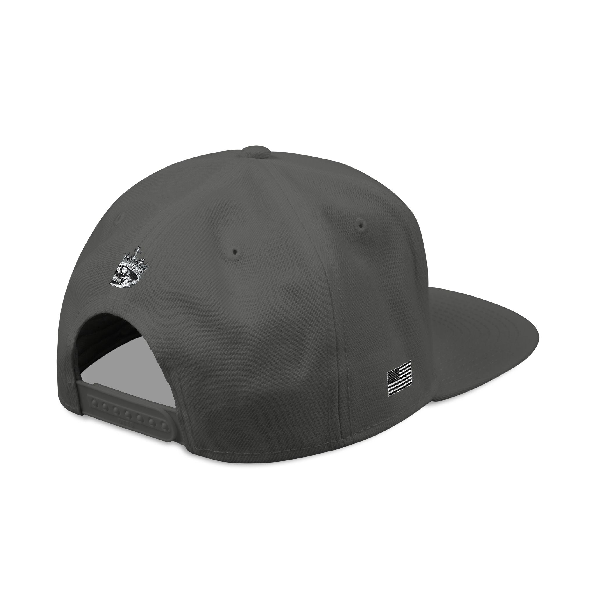 Embroidered Gothic Snapback Hat – Black & Gray Streetwear Cap
