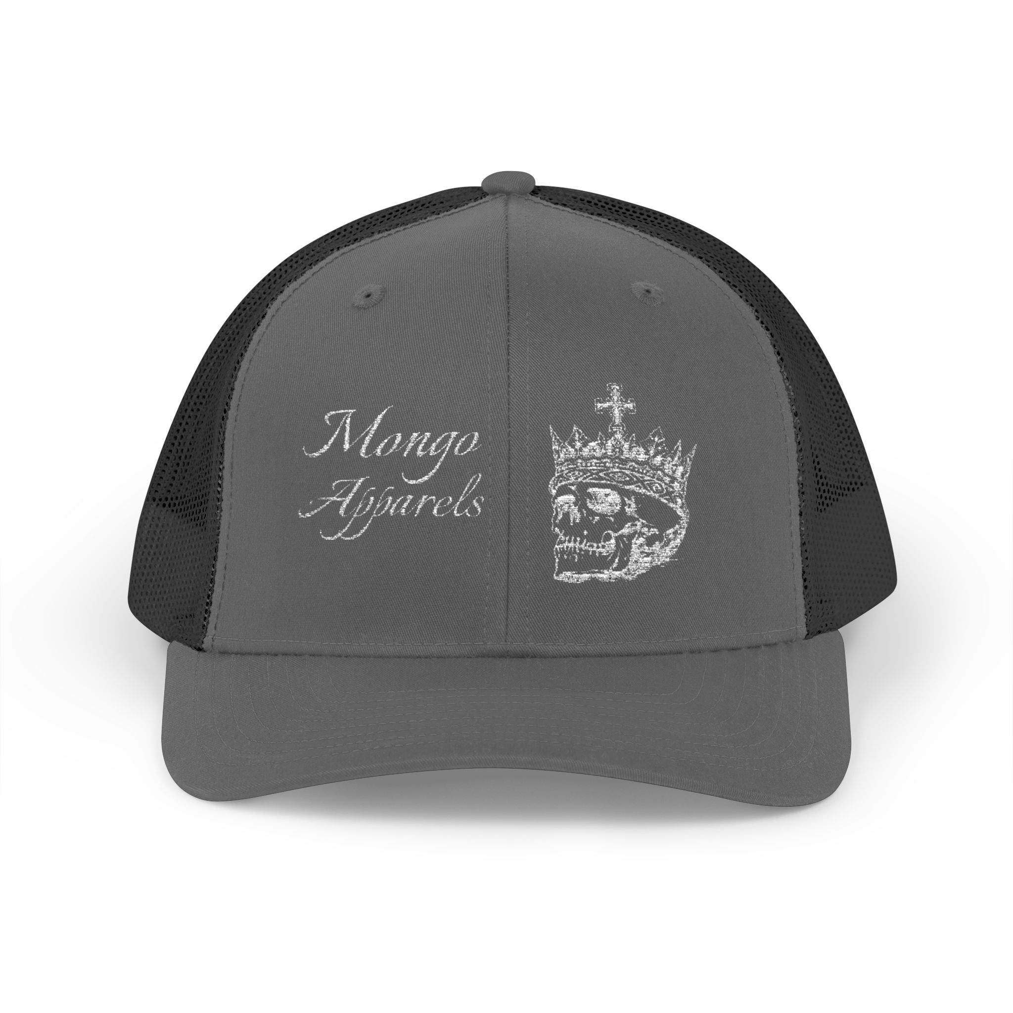 Copy of Copy of Black Trucker Snapback Cap with Distressed Crown Logo — MXRGD Apparel