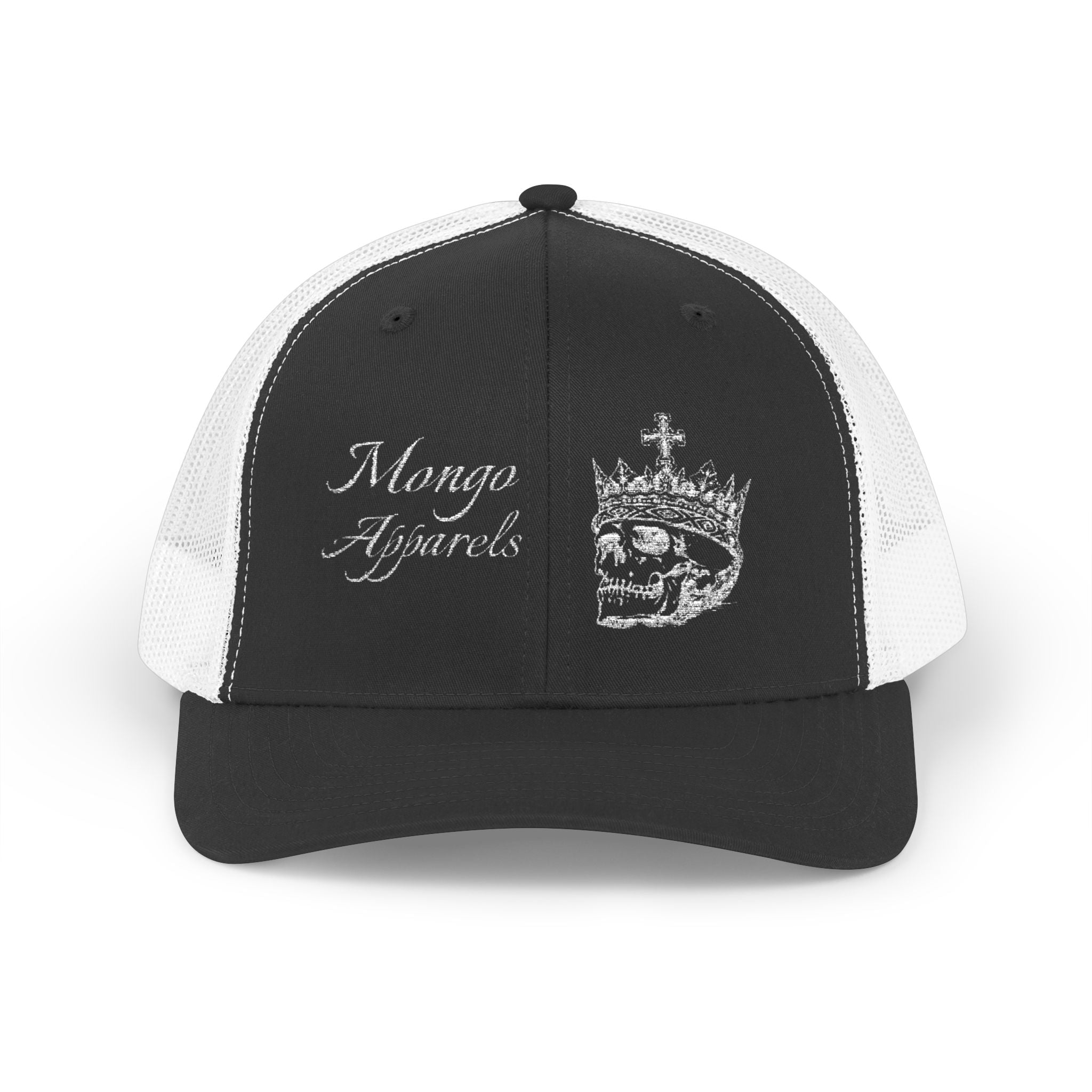 Copy of Copy of Black Trucker Snapback Cap with Distressed Crown Logo — MXRGD Apparel