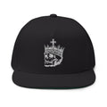 Embroidered Crown Skull Snapback Hat — Gothic Streetwear Cap with 'MONGO' Back Text