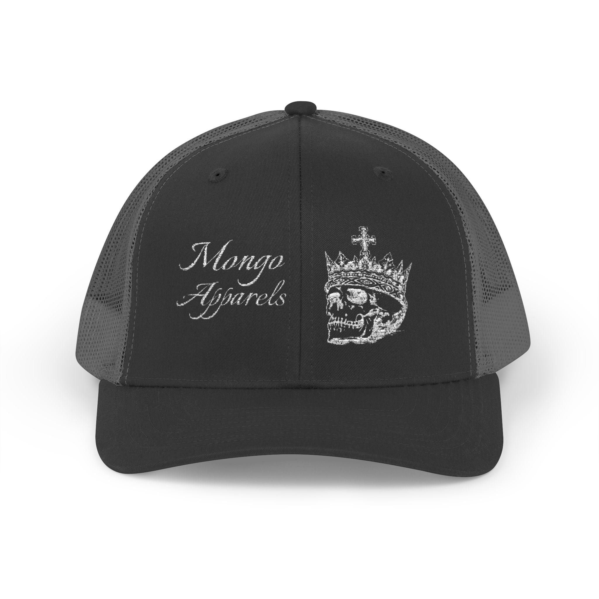 Copy of Copy of Black Trucker Snapback Cap with Distressed Crown Logo — MXRGD Apparel