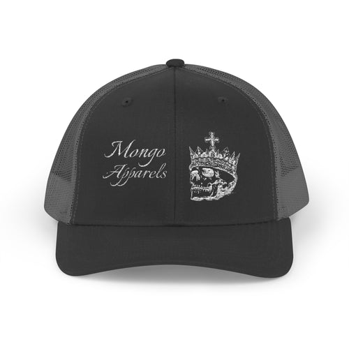 Copy of Copy of Black Trucker Snapback Cap with Distressed Crown Logo — MXRGD Apparel