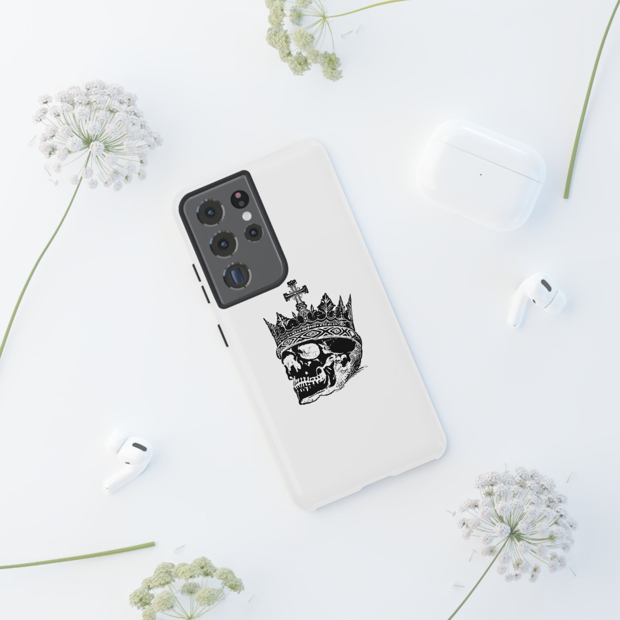 Skull King Phone Case – Gothic Crowned Skull Tough Case