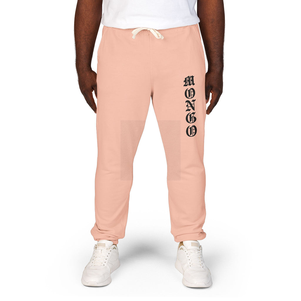 MONGO Gothic Script Sweatpants — Garment-Dyed Fleece Joggers