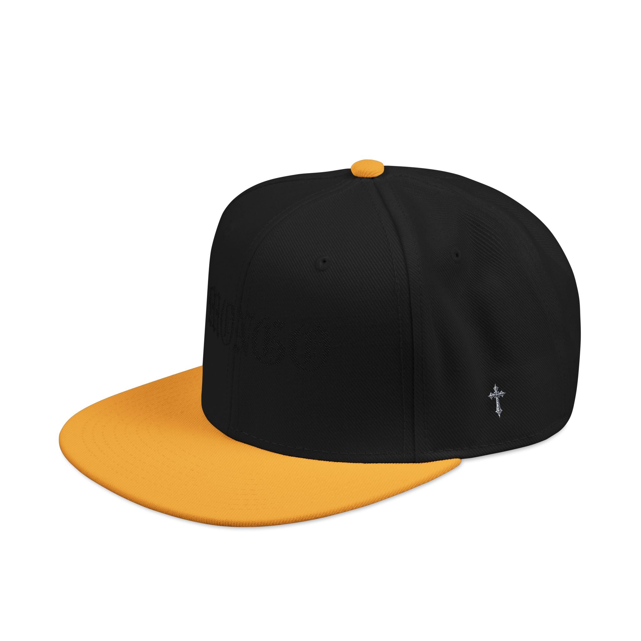 Embroidered Gothic Snapback Hat – Black & Gray Streetwear Cap