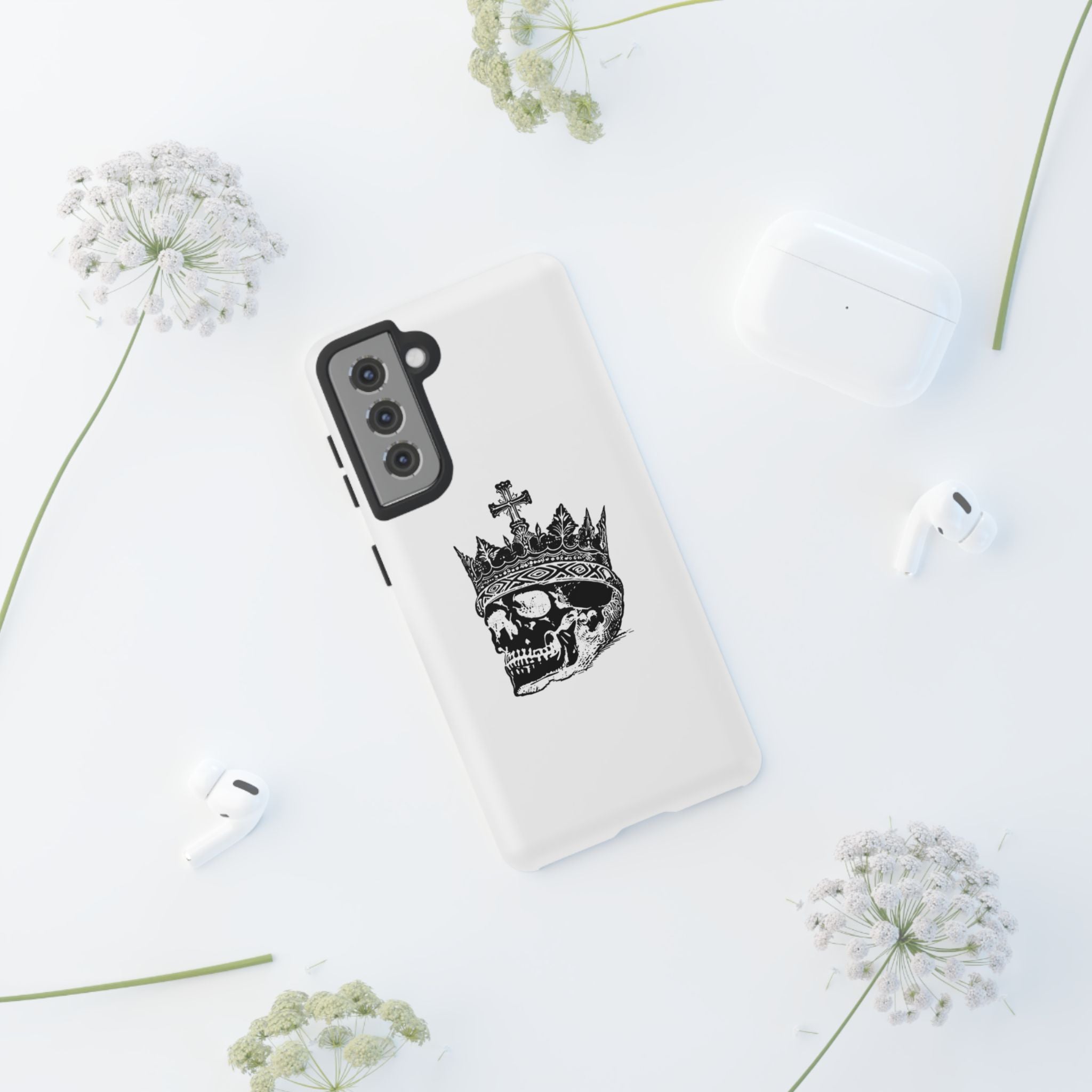 Skull King Phone Case – Gothic Crowned Skull Tough Case