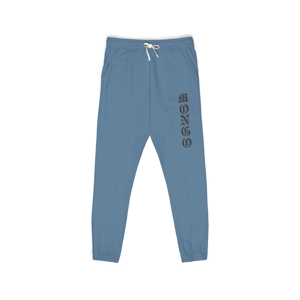 MONGO Gothic Script Sweatpants — Garment-Dyed Fleece Joggers