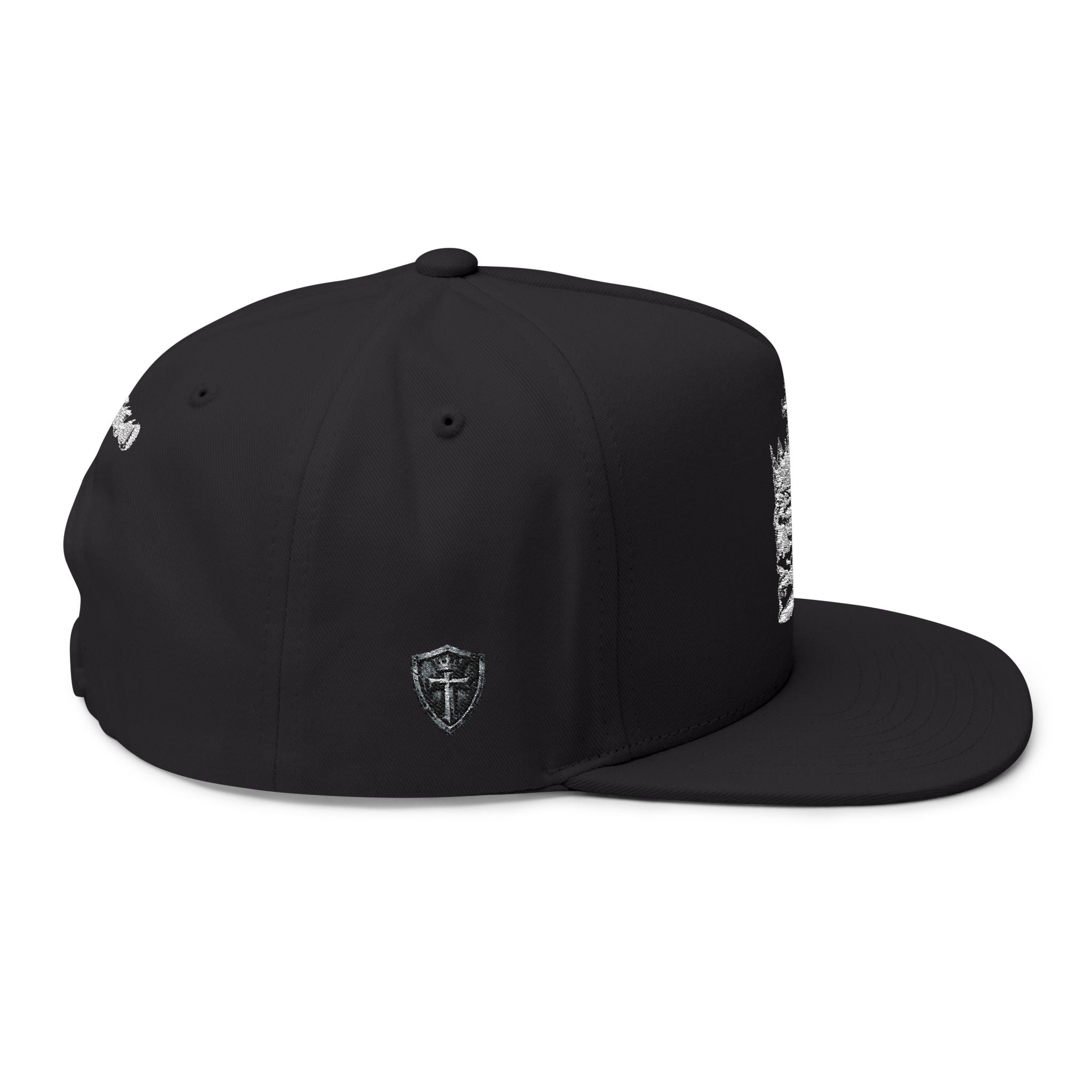 Embroidered Crown Skull Snapback Hat — Gothic Streetwear Cap with 'MONGO' Back Text