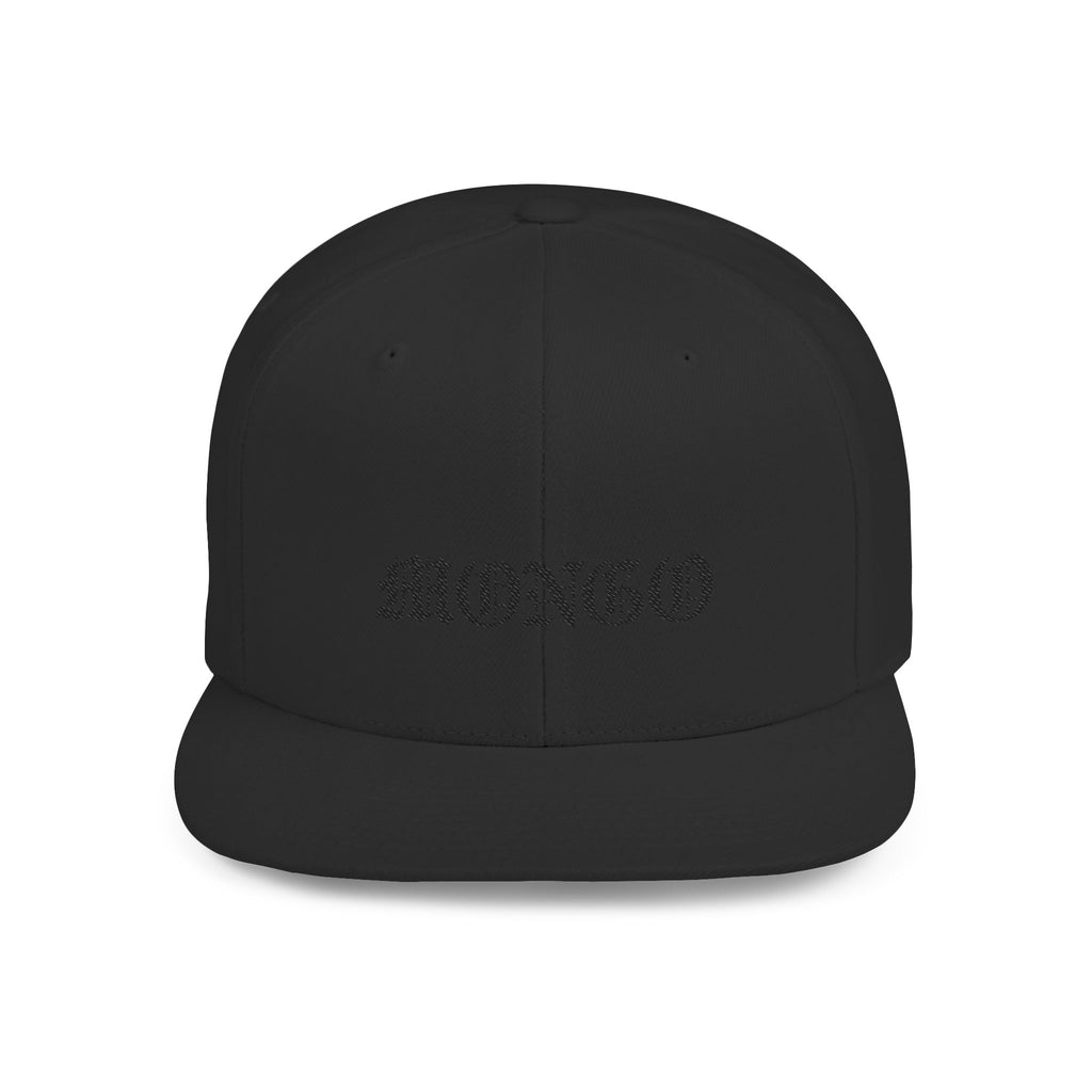 Snapback Hat — "MONGO" Gothic Script Flat-Bill Cap