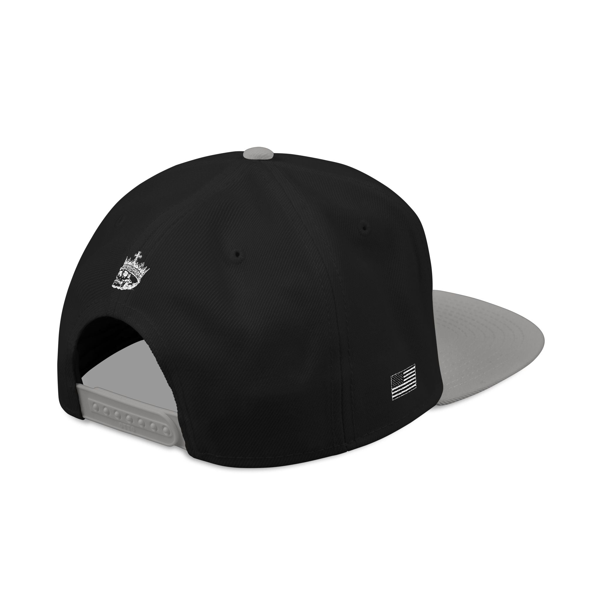Embroidered Gothic Snapback Hat — Dark Gray Black Streetwear Cap