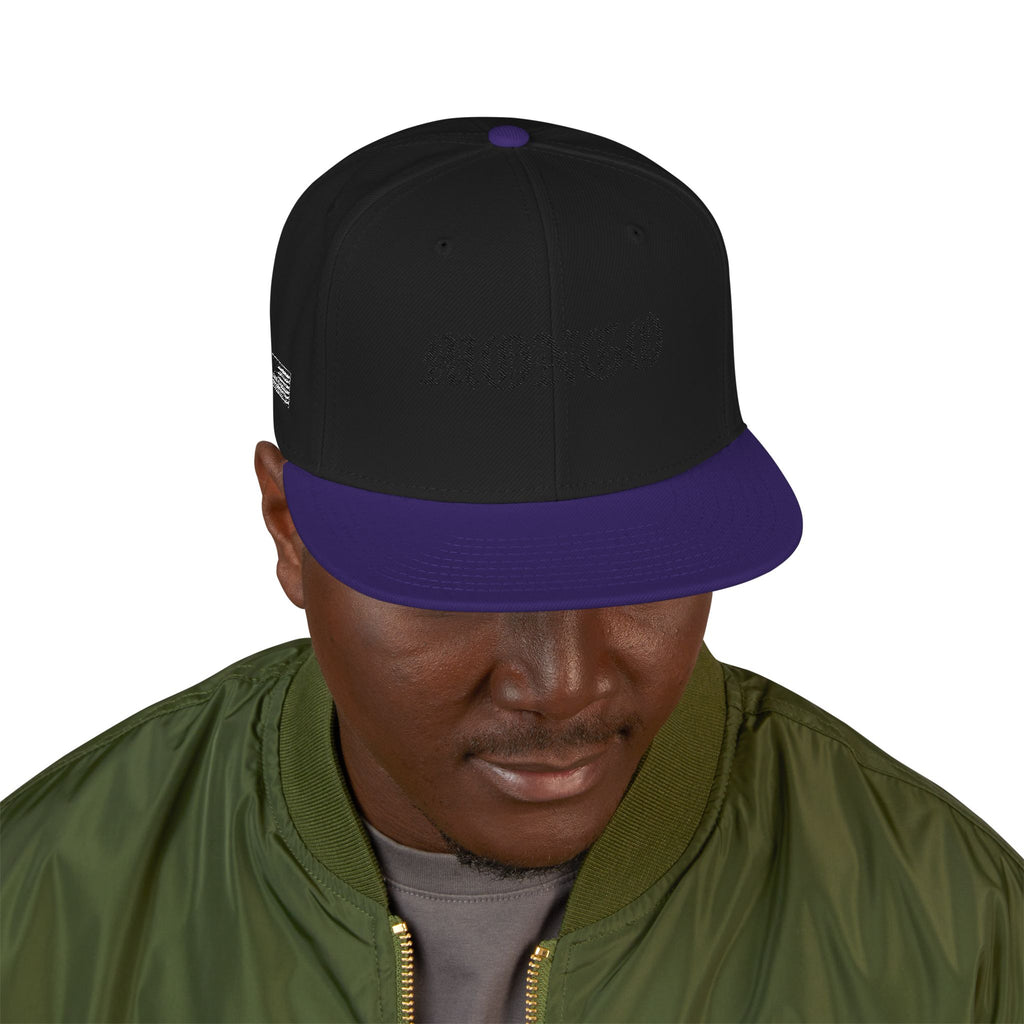 Embroidered Gothic Snapback Hat – Black & Gray Streetwear Cap