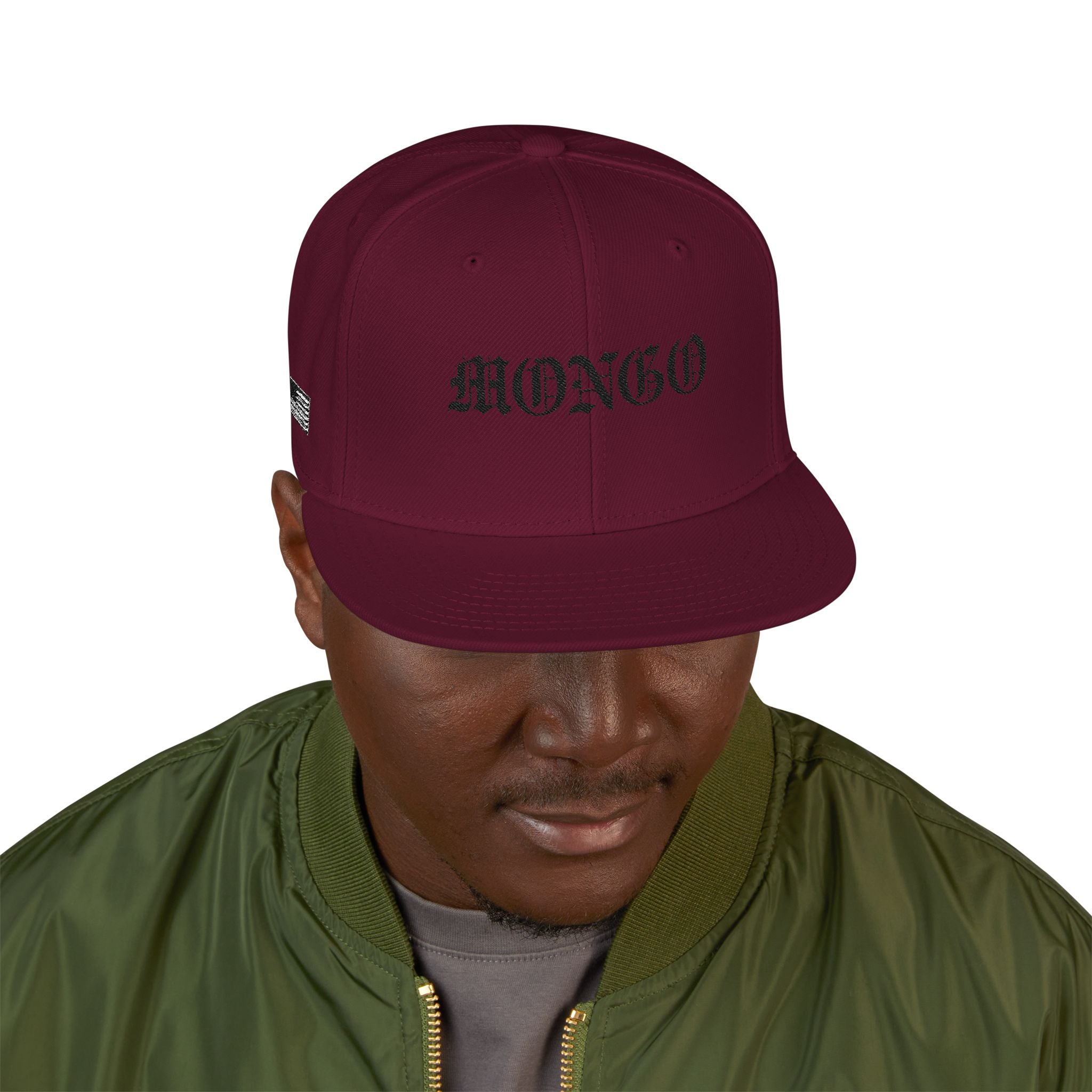 Embroidered Gothic Snapback Hat – Black & Gray Streetwear Cap
