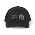 Black Trucker Snapback Cap with Distressed Crown Logo — MXRGD Apparel