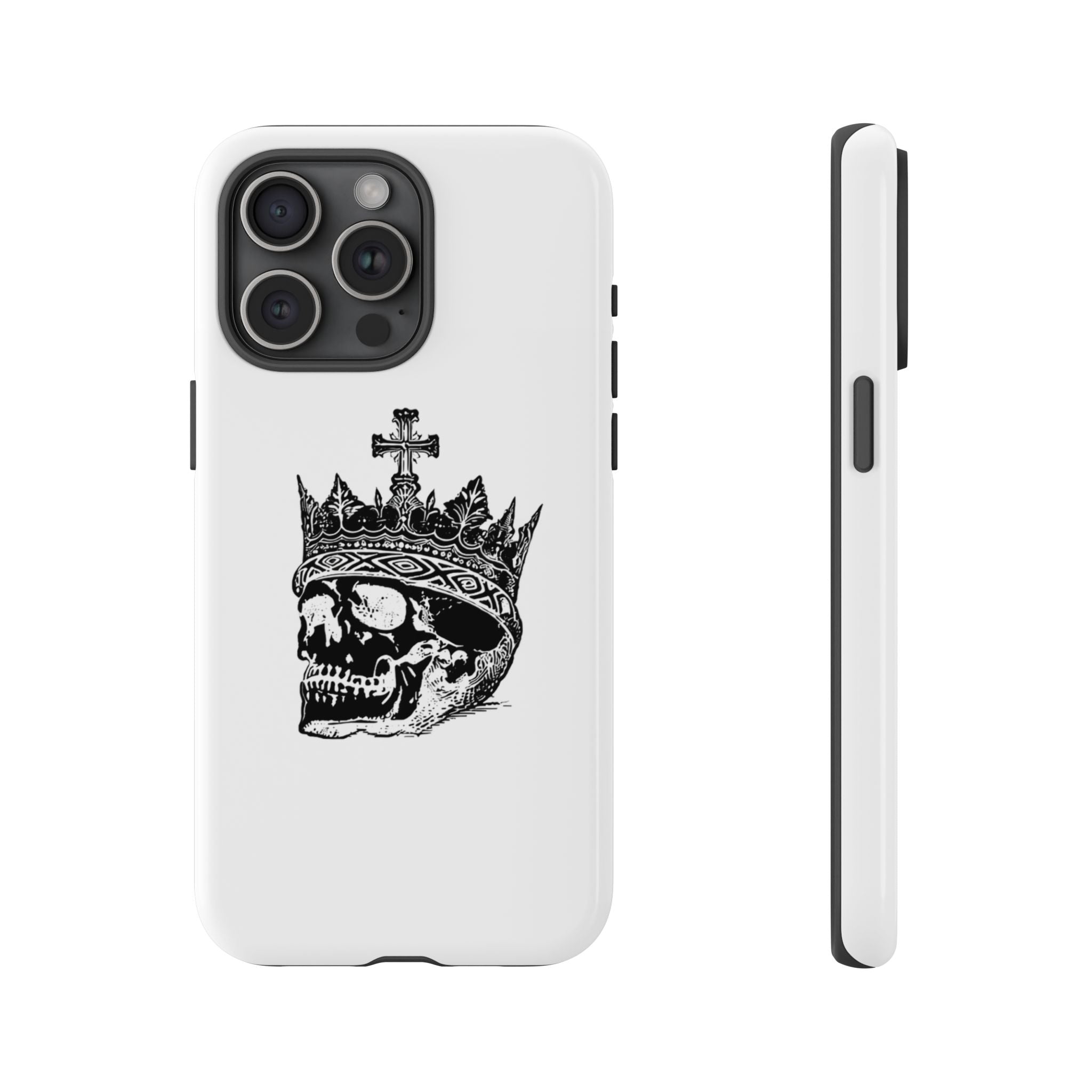 Skull King Phone Case – Gothic Crowned Skull Tough Case