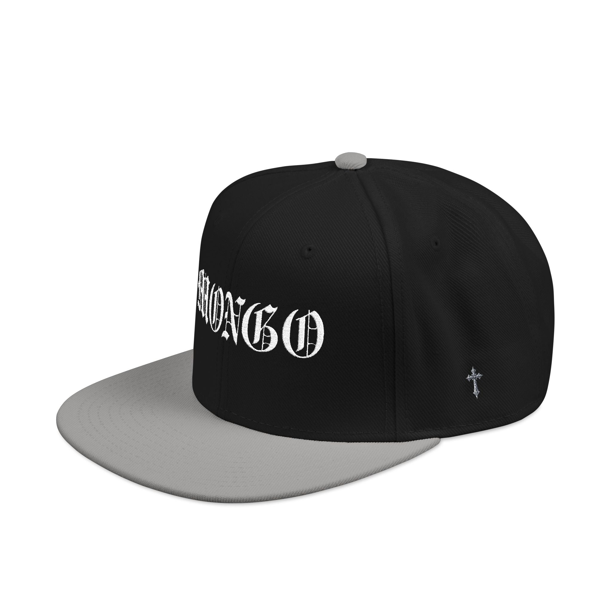 Embroidered Gothic Snapback Hat — Dark Gray Black Streetwear Cap