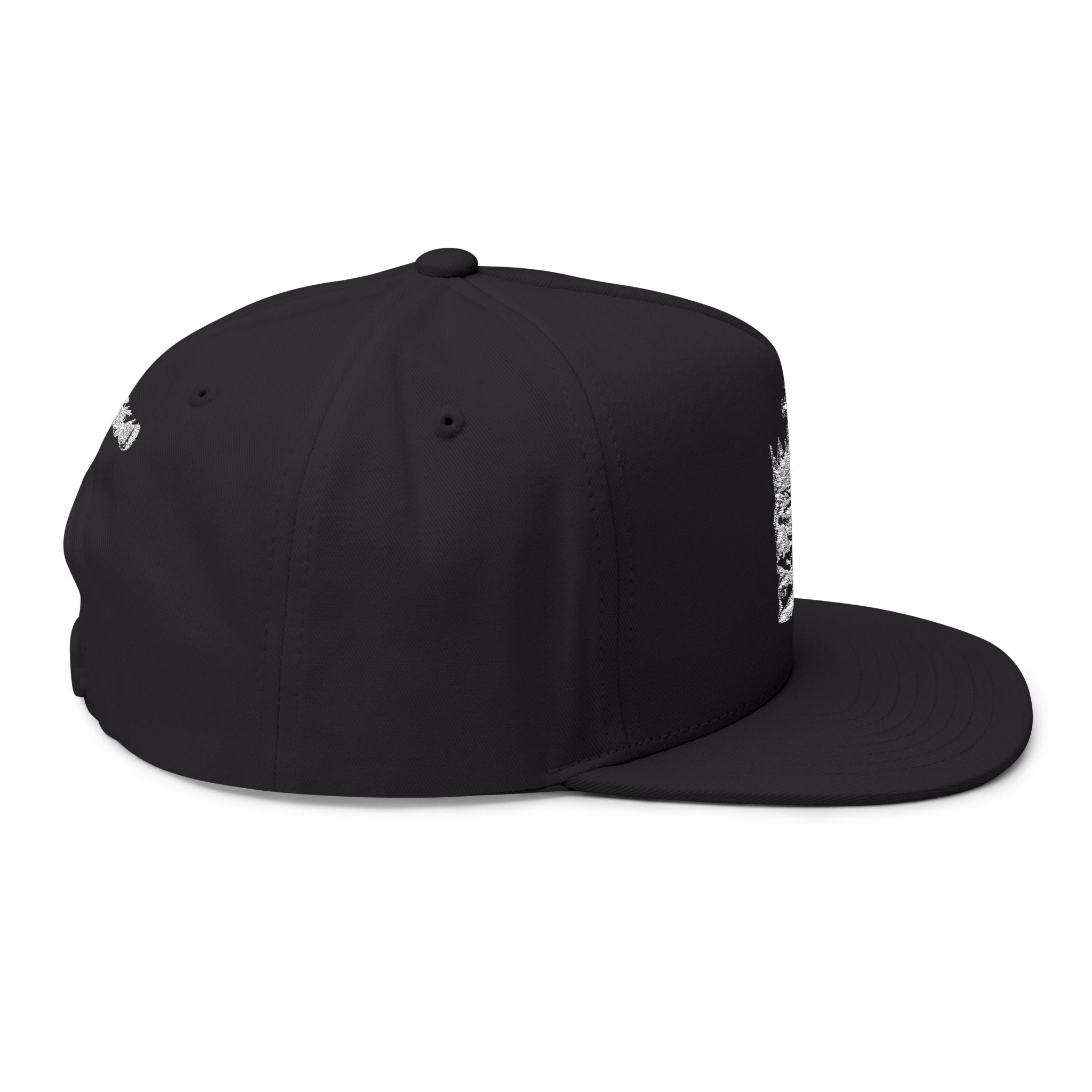 Embroidered Crown Skull Snapback Hat — Gothic Streetwear Cap with 'MONGO' Back Text