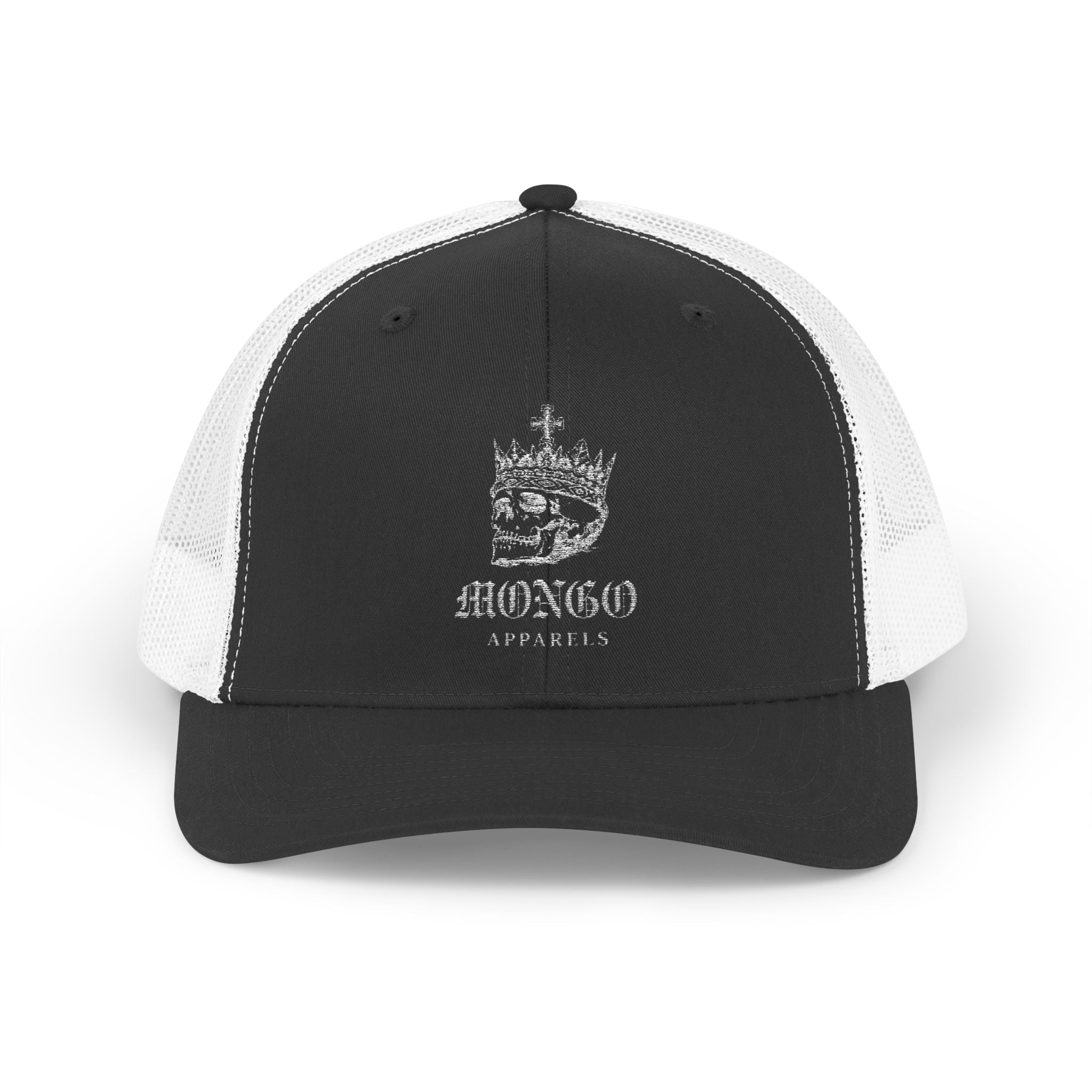 Black Trucker Snapback Cap with Distressed Crown Logo — MXRGD Apparel