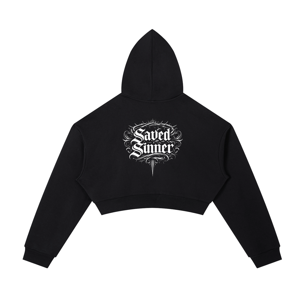 Cropped,Zip up,hoodie,designer,luxury,saved sinner