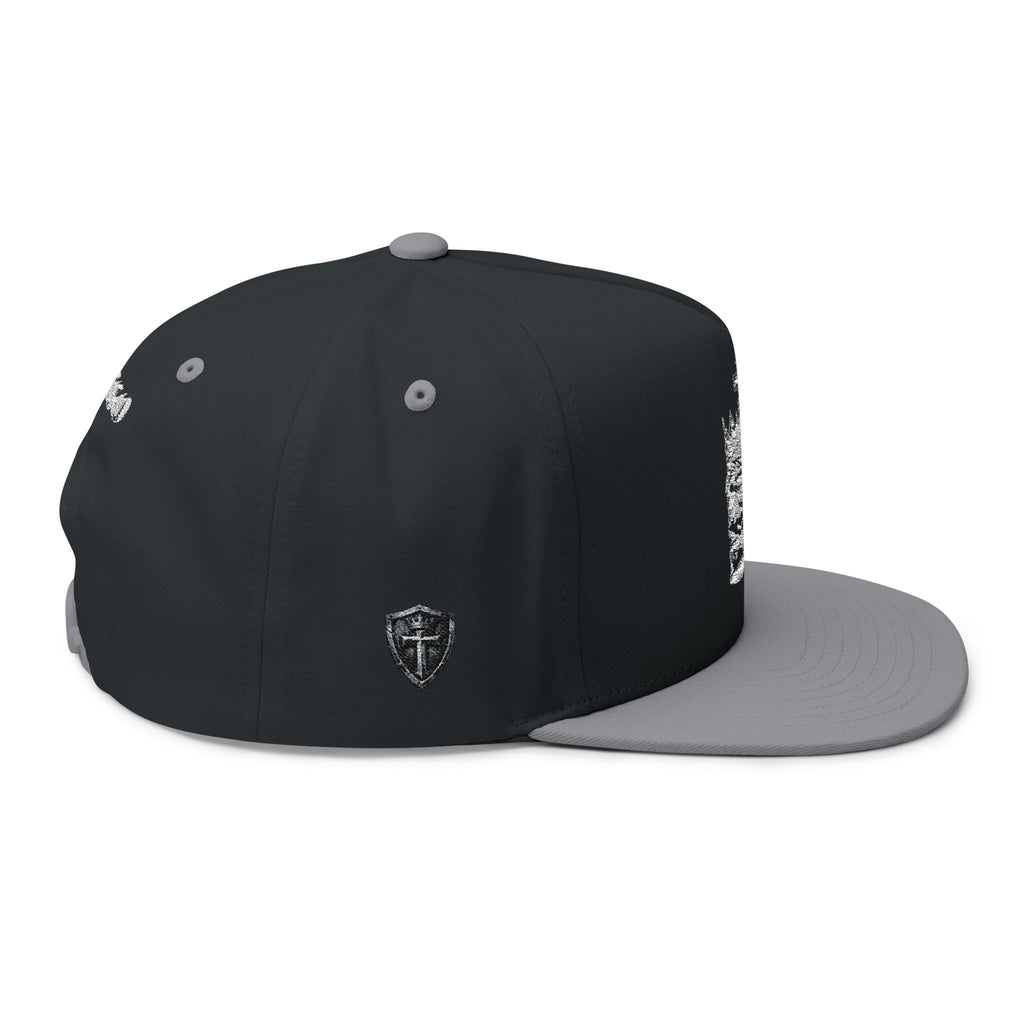 Embroidered Crown Skull Snapback Hat — Gothic Streetwear Cap with 'MONGO' Back Text