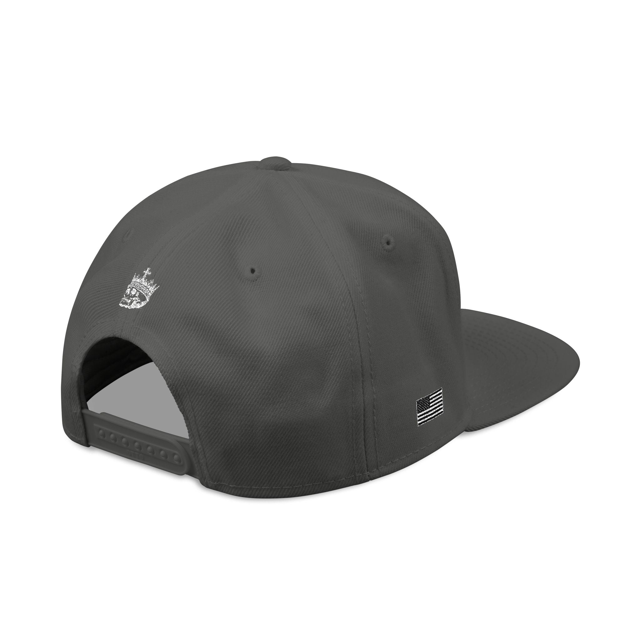 Embroidered Gothic Snapback Hat — Dark Gray Black Streetwear Cap