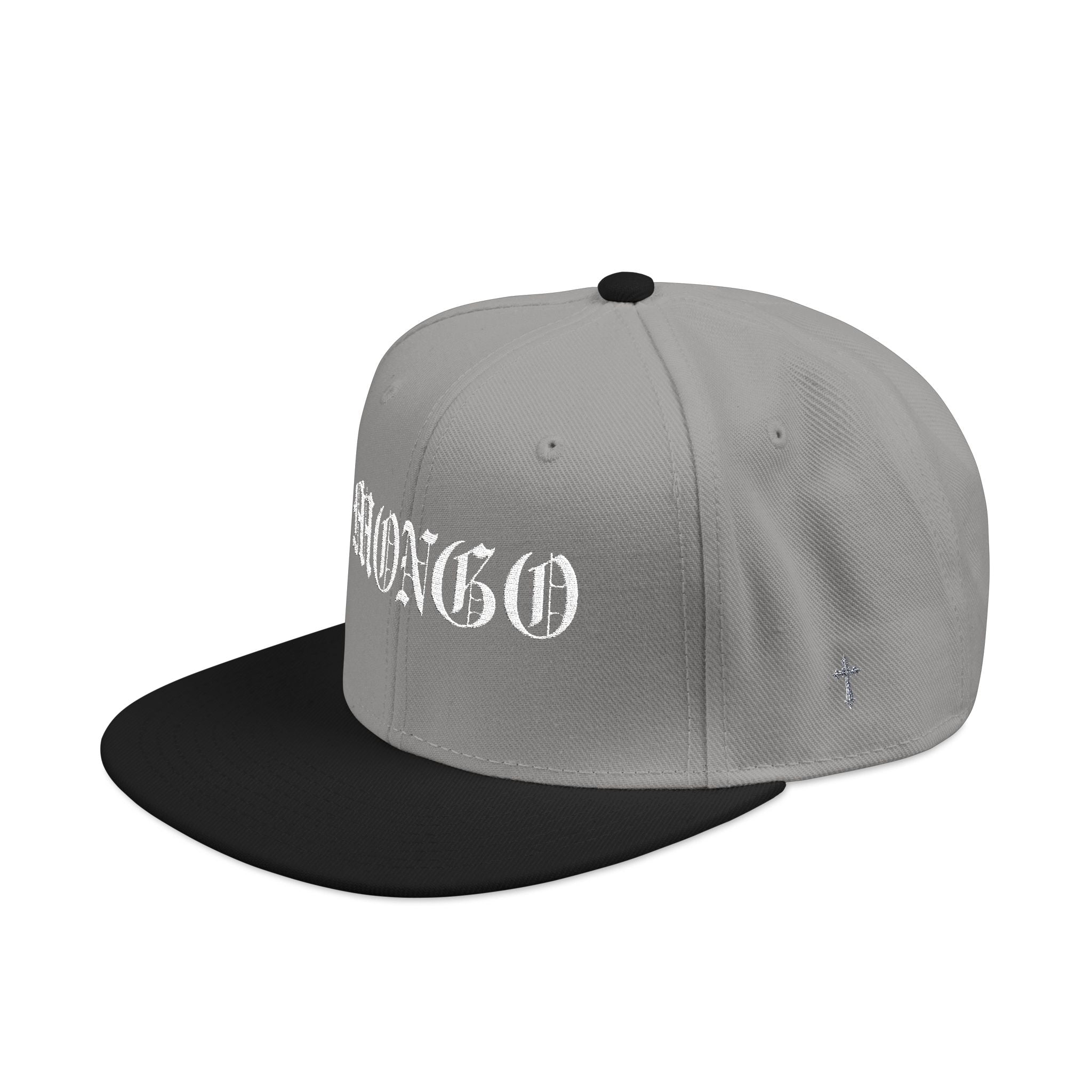 Embroidered Gothic Snapback Hat — Dark Gray Black Streetwear Cap