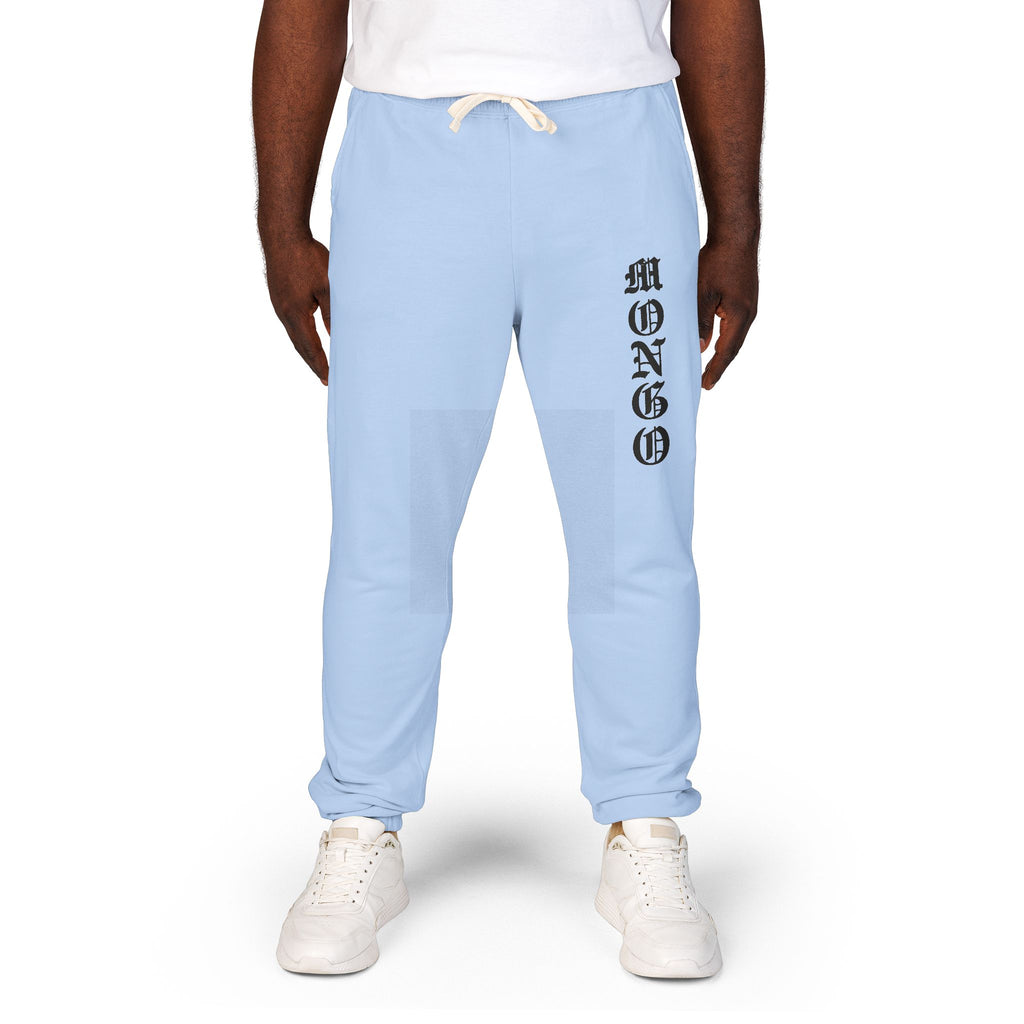 MONGO Gothic Script Sweatpants — Garment-Dyed Fleece Joggers