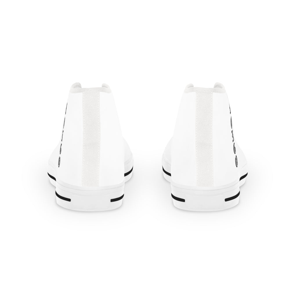 High Top Sneakers — Minimal White Casual Men’s Canvas Shoes