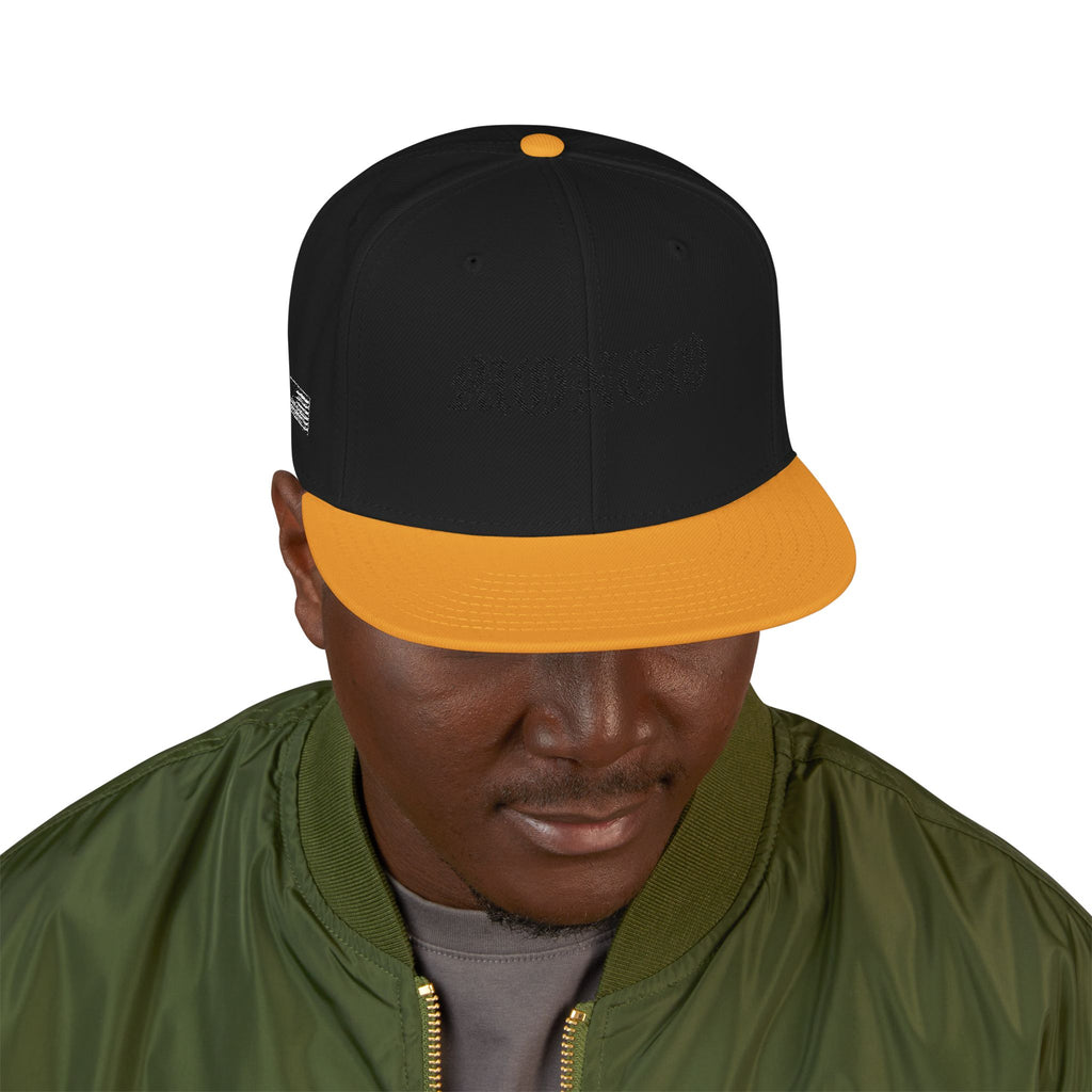 Embroidered Gothic Snapback Hat – Black & Gray Streetwear Cap