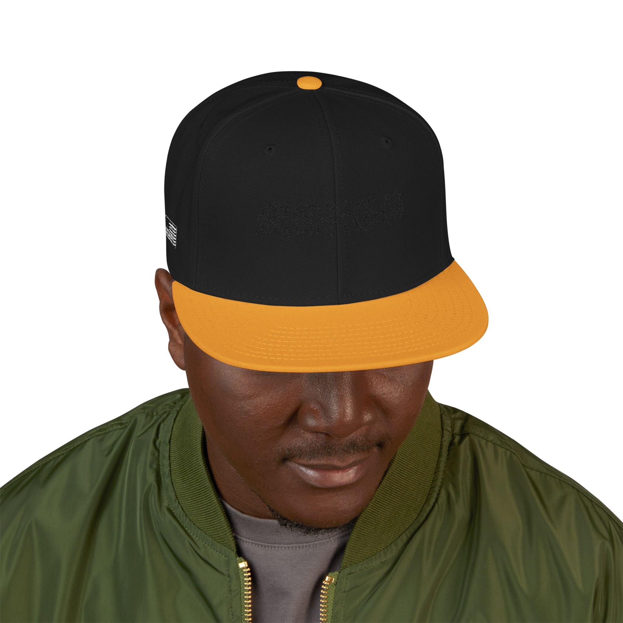 Embroidered Gothic Snapback Hat – Black & Gray Streetwear Cap