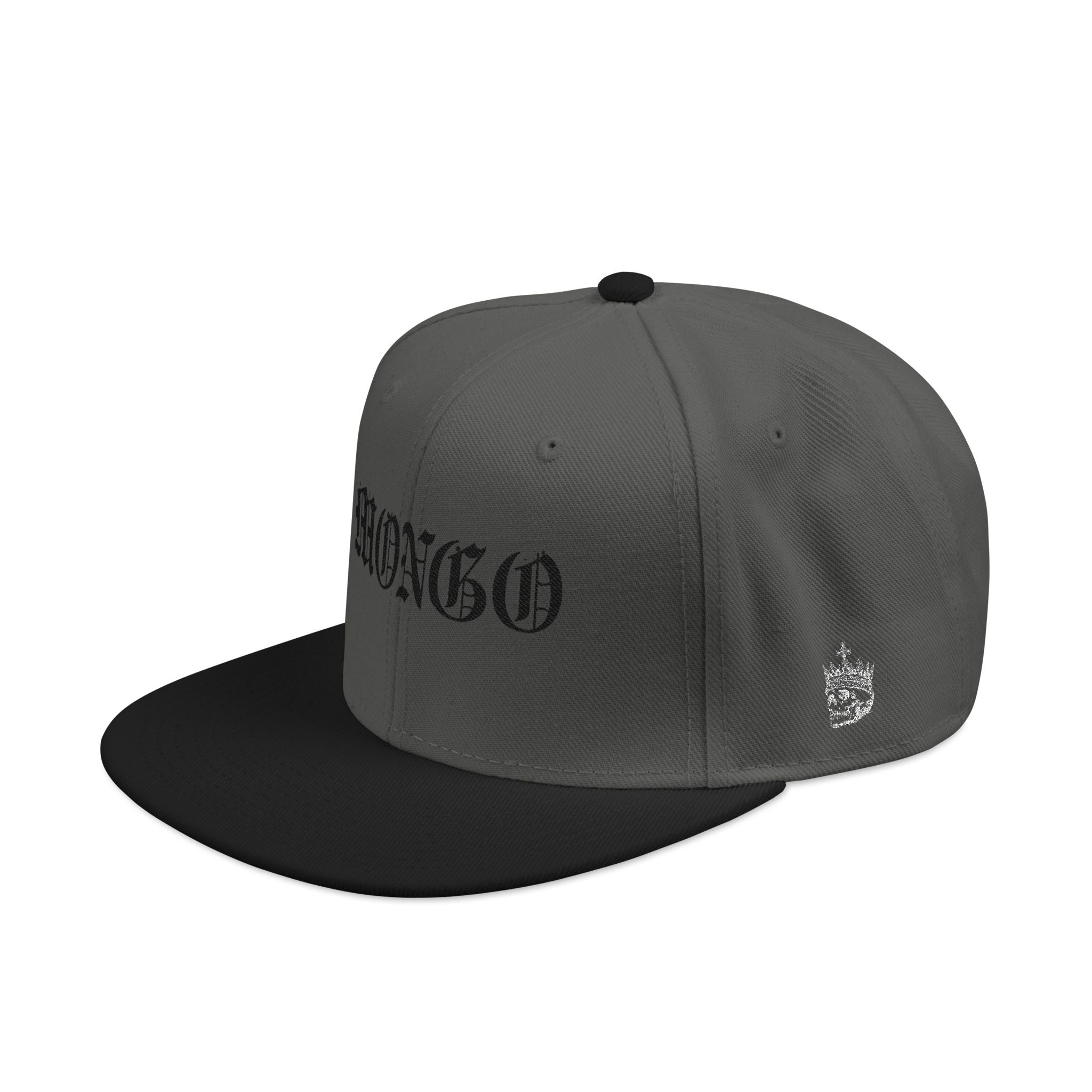 Embroidered Gothic Snapback Hat – Black & Gray Streetwear Cap
