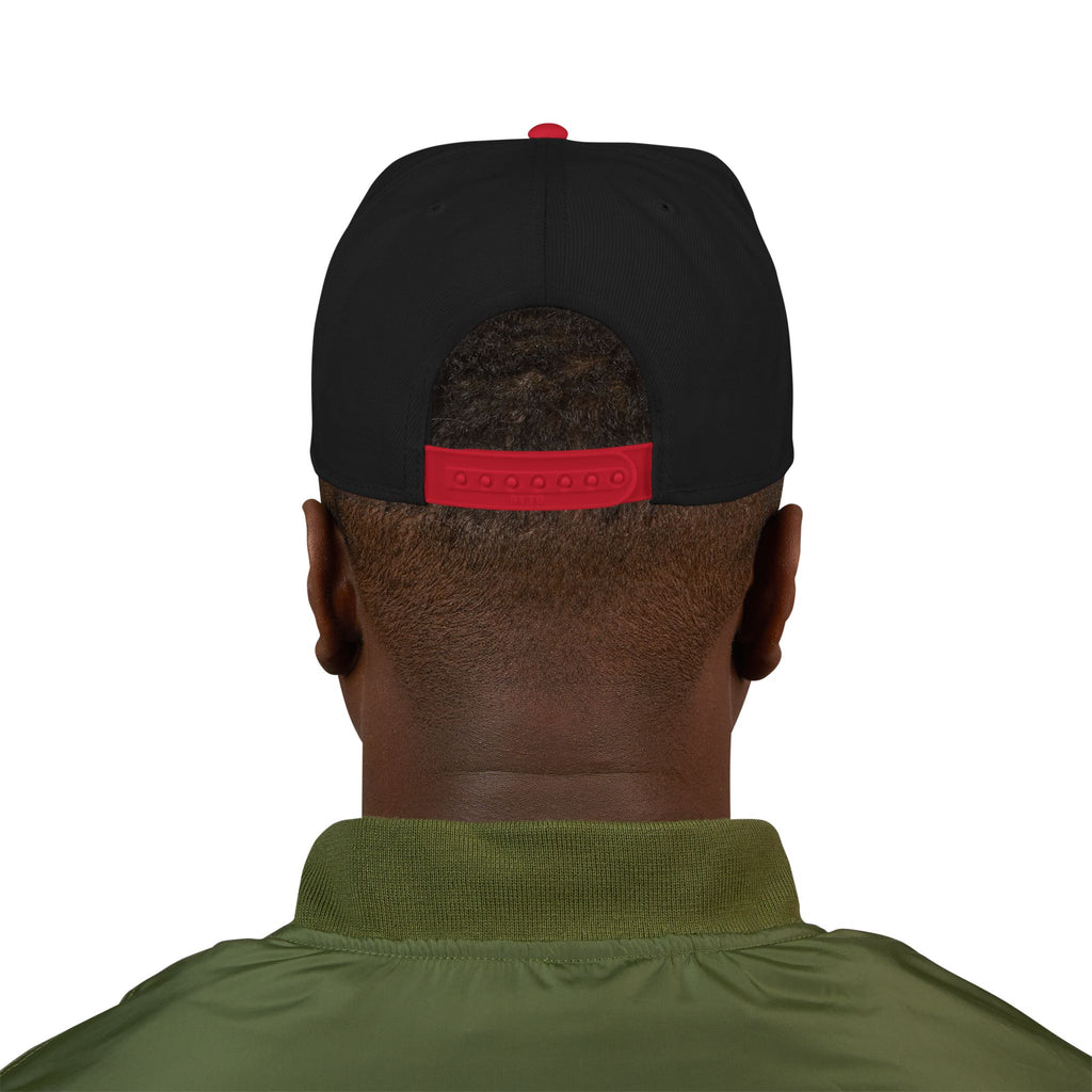 Embroidered Gothic Snapback Hat – Black & Gray Streetwear Cap