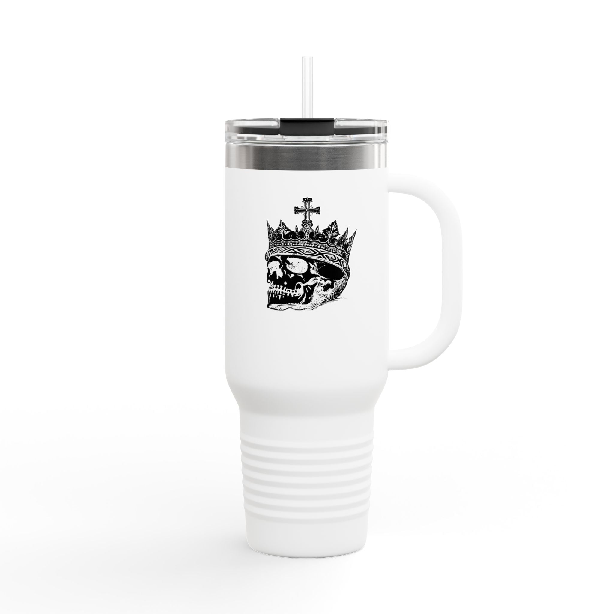40oz Insulated Travel Mug — Skull with Crown Graphic Stainless Tumbler