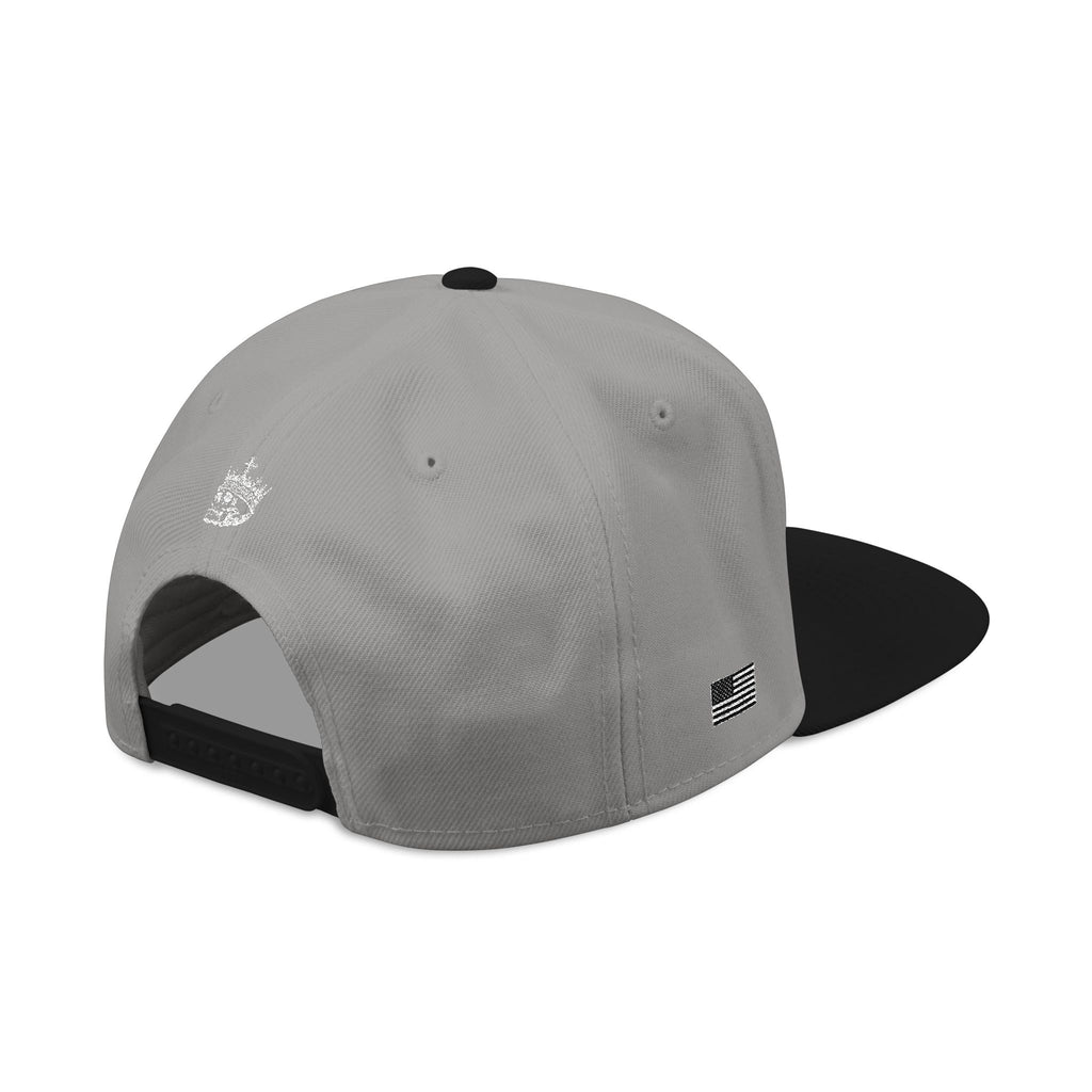 Embroidered Gothic Snapback Hat — Dark Gray Black Streetwear Cap