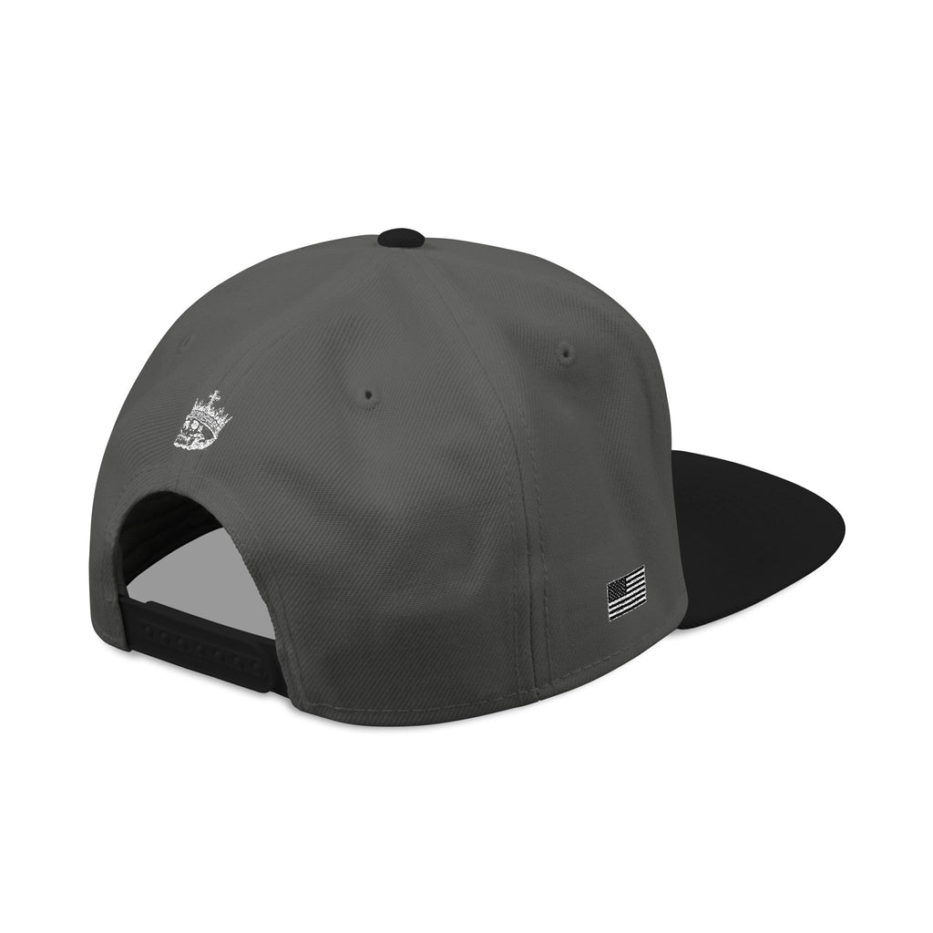 Embroidered Gothic Snapback Hat — Dark Gray Black Streetwear Cap