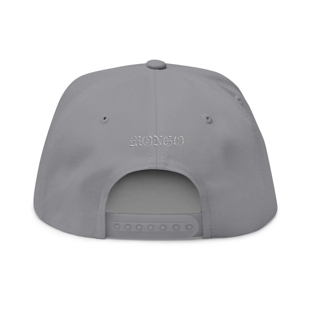 Embroidered Crown Skull Snapback Hat — Gothic Streetwear Cap with 'MONGO' Back Text