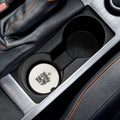 Skull King Soapstone Car Coaster — Crowned Skull Car Cup Holder Protector