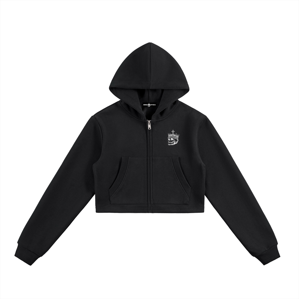 Essential Cropped Zip-Up Hoodie